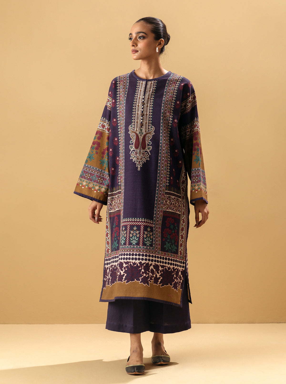 2 PIECE - PRINTED KHADDAR SUIT - IMPERIAL RUBY MORBAGH WN_22