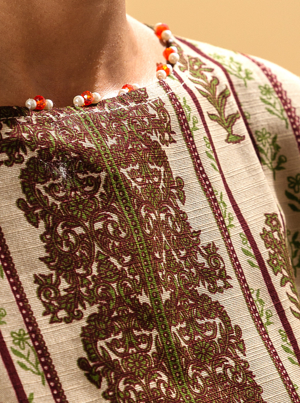 3 PIECE - PRINTED KHADDAR SUIT - TROPICAL FAWN MORBAGH WN_22