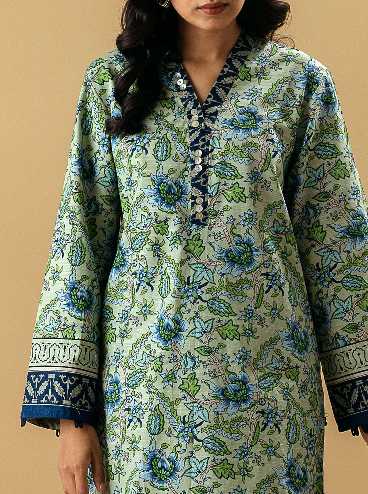 3 PIECE - PRINTED KHADDAR SUIT - VERDANT BLOOM MORBAGH WN_22
