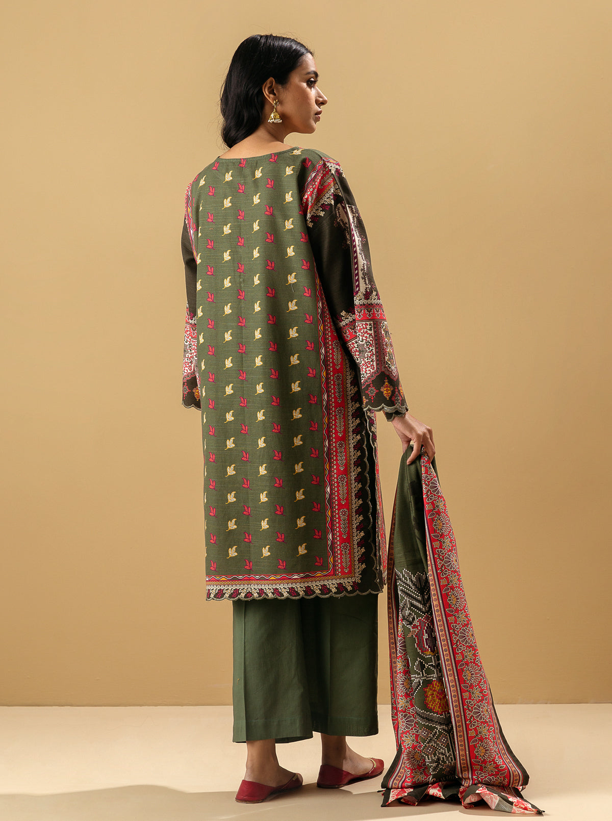 3 PIECE - PRINTED KHADDAR SUIT - MALACHITE MORBAGH WN_22
