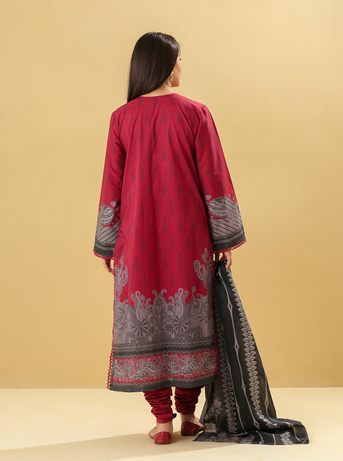 2 PIECE - PRINTED LAWN SUIT - ROUGE GLEAM MORBAGH SU_22