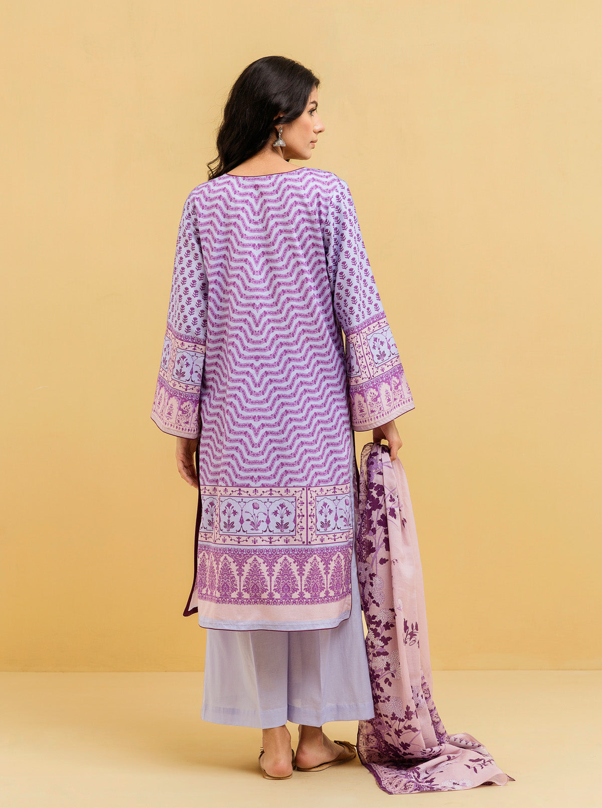 3 PIECE - PRINTED LAWN SUIT - LILAC BREEZE MORBAGH SU_22