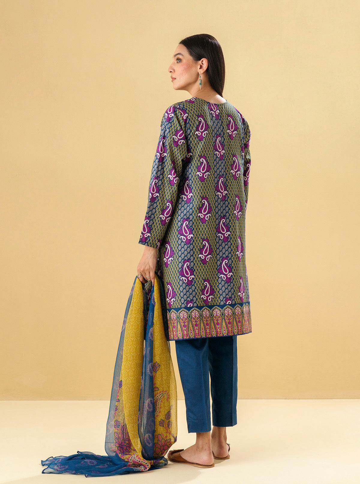 3 PIECE - PRINTED LAWN SUIT - PAISLEY CRAFT MORBAGH SU_22