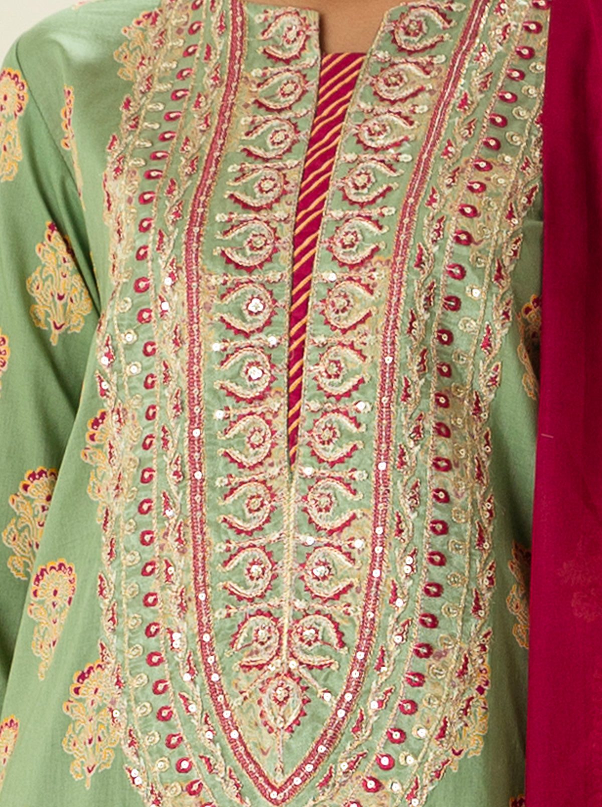 2 PIECE - EMBROIDERD LAWN SUIT - CANDY APPLE MORBAGH SU_23