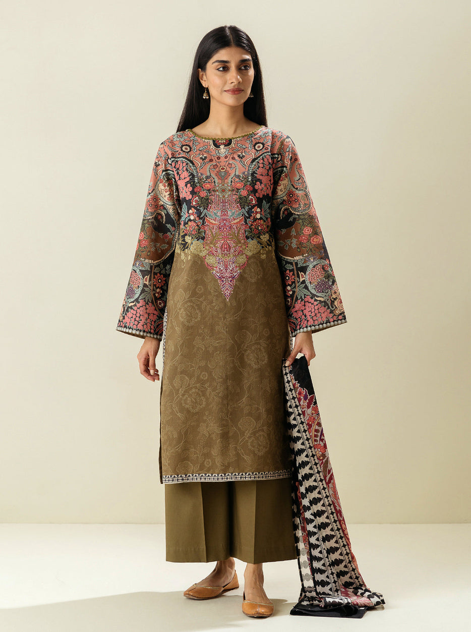 3 PIECE - PRINTED LAWN SUIT - FINE TRADITIONS MORBAGH SU_23