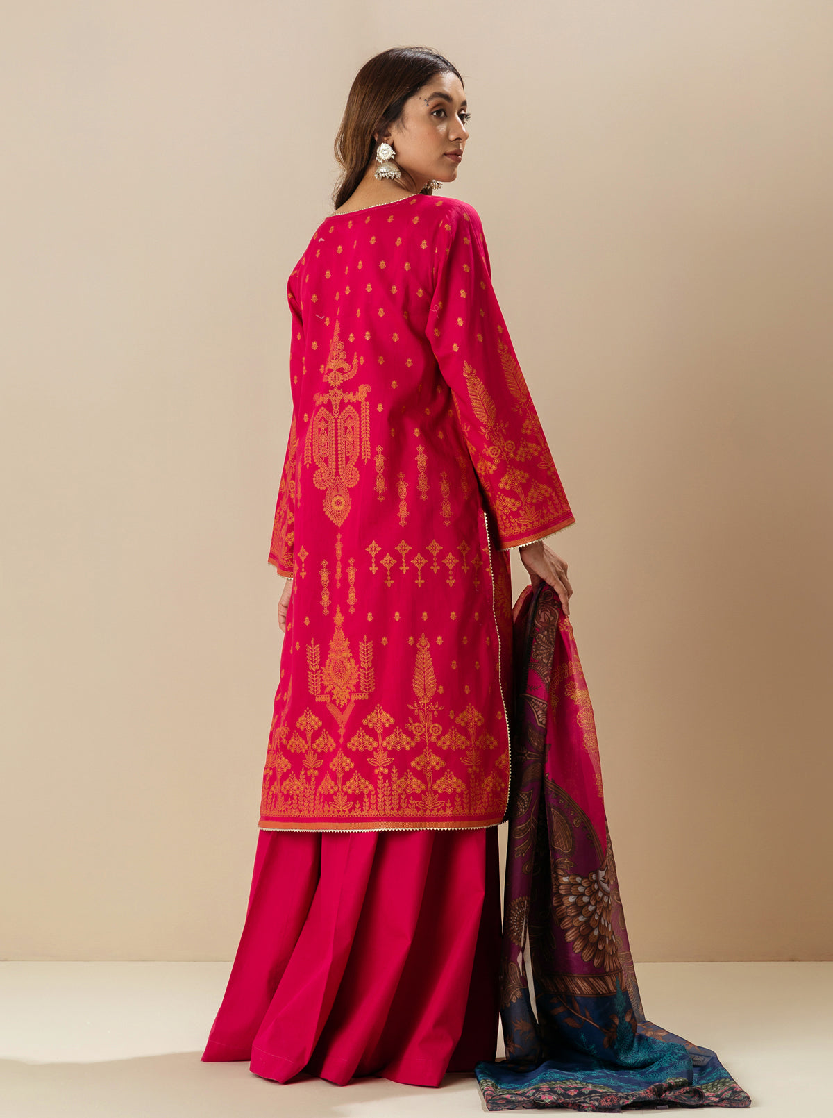 3 PIECE - EMBROIDERD LAWN SUIT - FUCHSIA MYSTERY MORBAGH SU_23