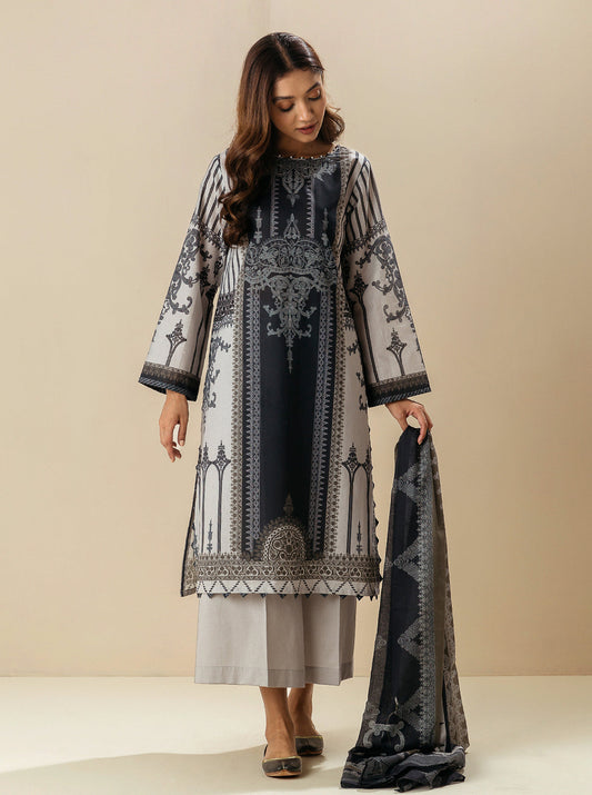 3 PIECE - PRINTED  LAWN SUIT - JEWEL CRAFT MORBAGH SU_23