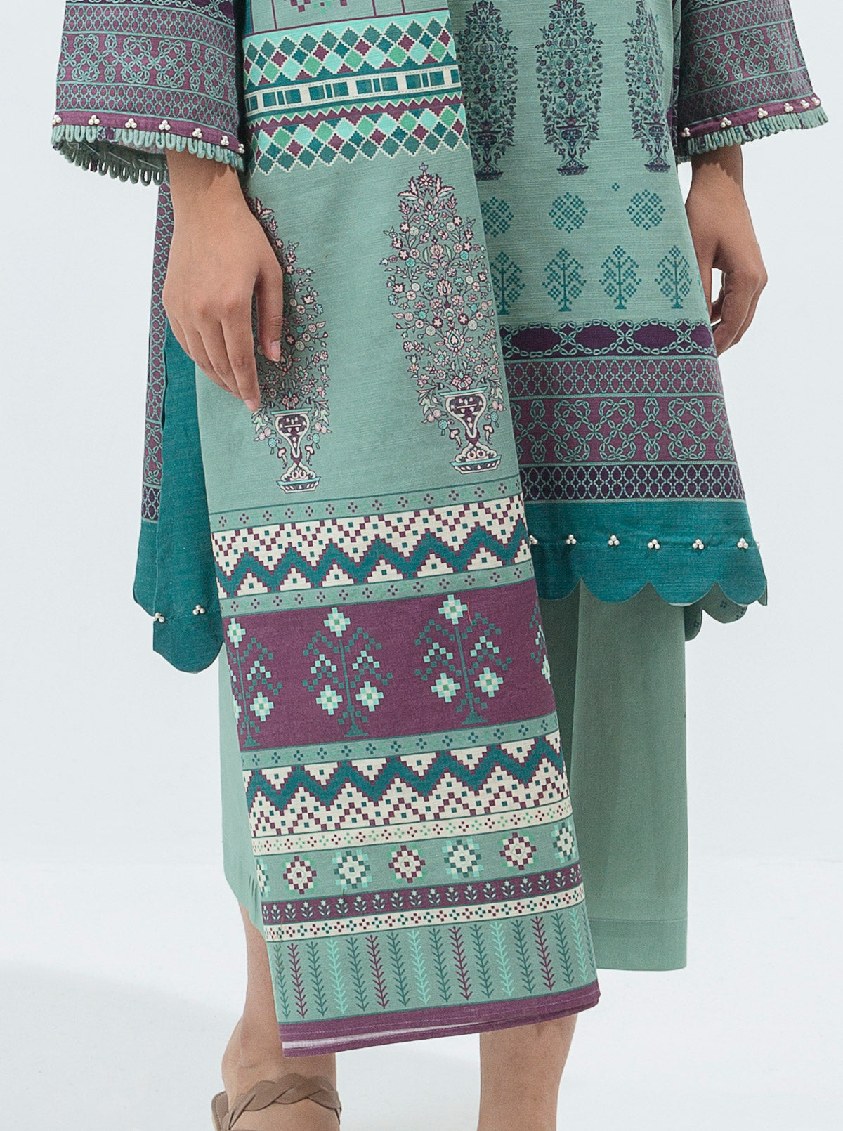3 PIECE - PRINTED KHADDAR SUIT - MOONLIGHT JADE MORBAGH WN_21