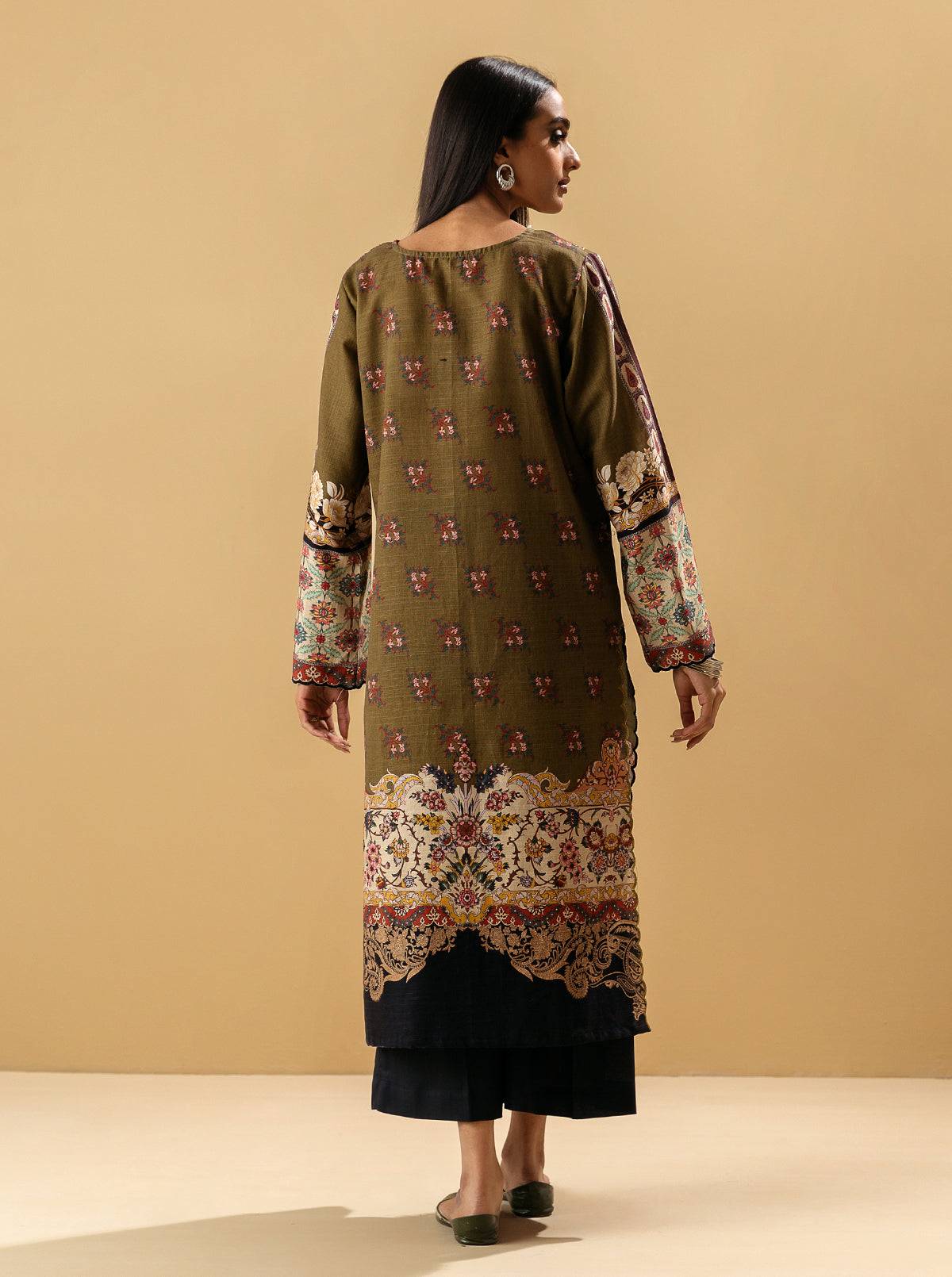 1 PIECE - PRINTED KHADDAR SHIRT - LINCOLN CHIDE MORBAGH WN_22