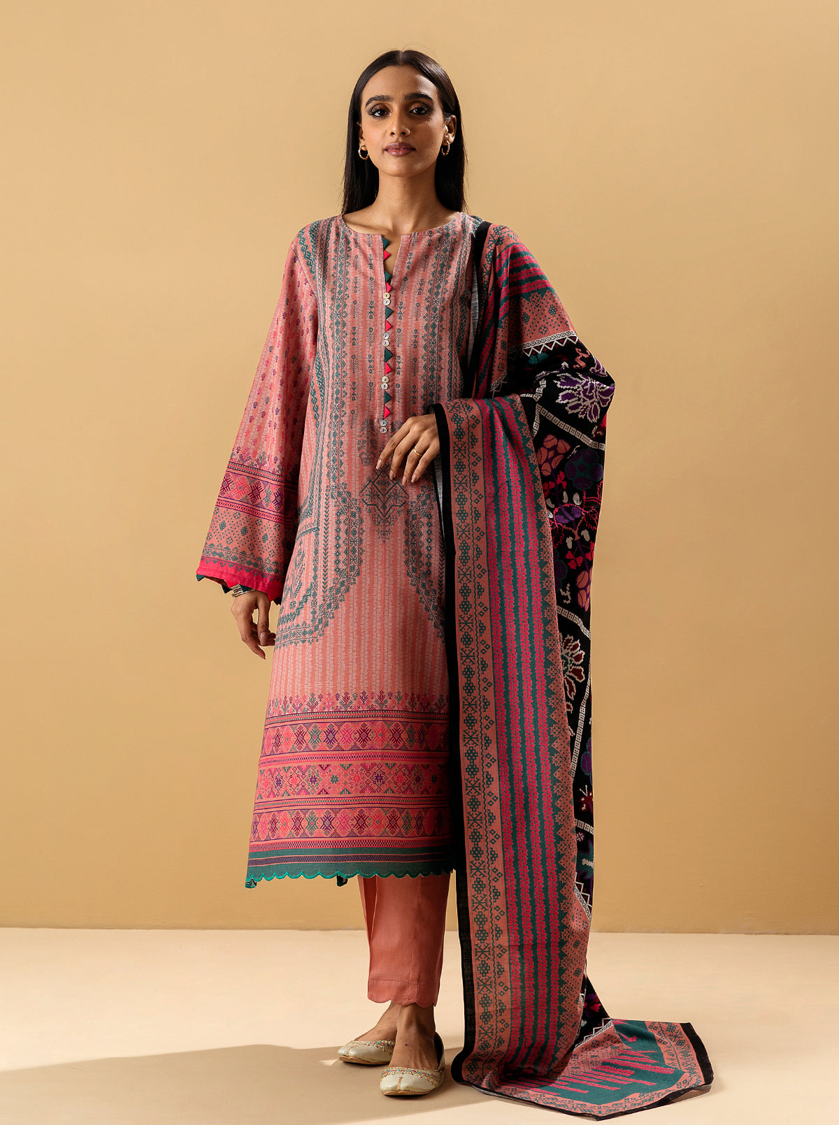 2 PIECE - PRINTED KHADDAR SUIT - DENIZE MORBAGH WN_22