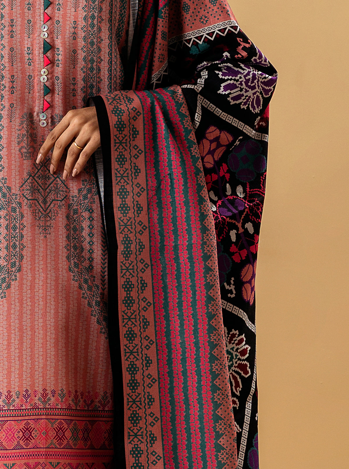 2 PIECE - PRINTED KHADDAR SUIT - DENIZE MORBAGH WN_22