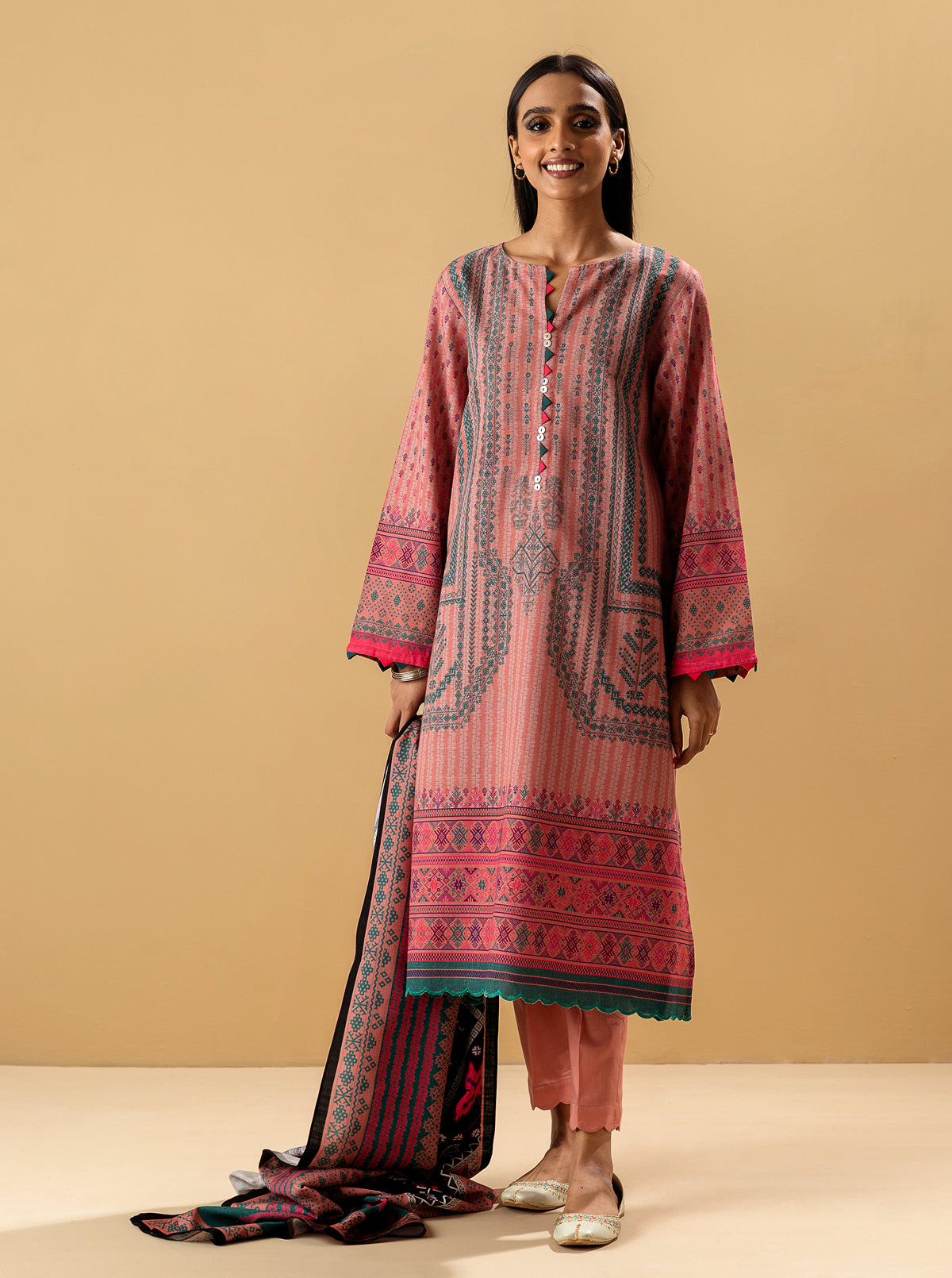 2 PIECE - PRINTED KHADDAR SUIT - DENIZE MORBAGH WN_22