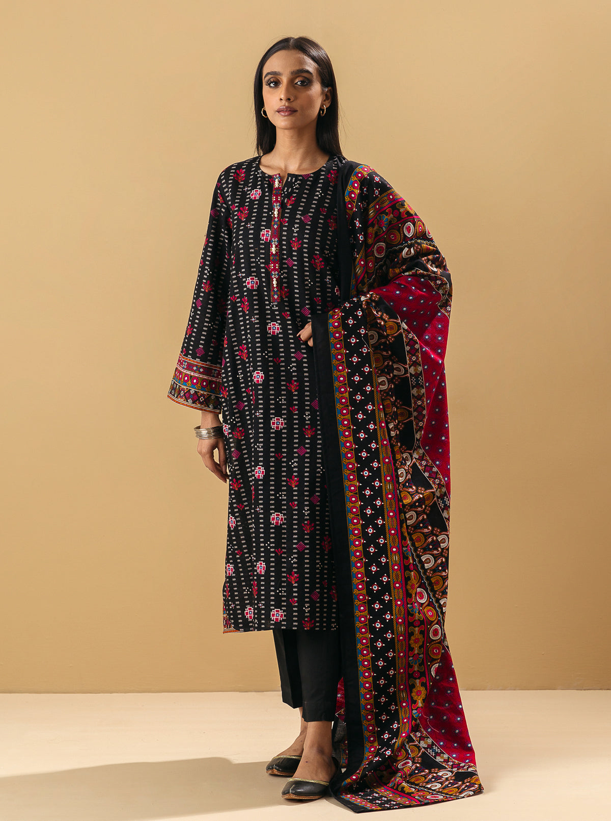 2 PIECE - PRINTED KHADDAR SUIT - FOLK LORE MORBAGH WN_22