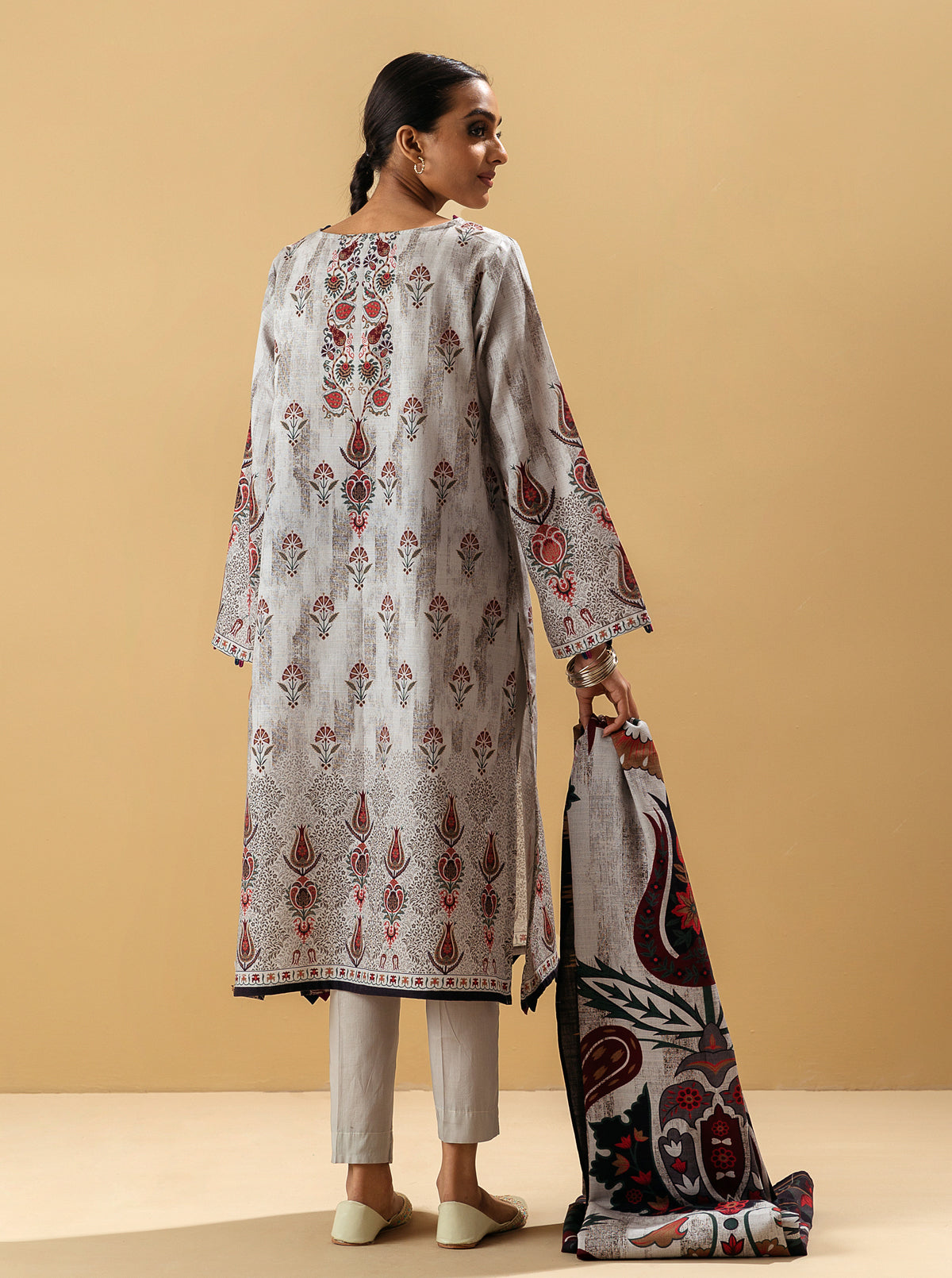 3 PIECE - PRINTED KHADDAR SUIT - MODERN BEQUEST MORBAGH WN_22