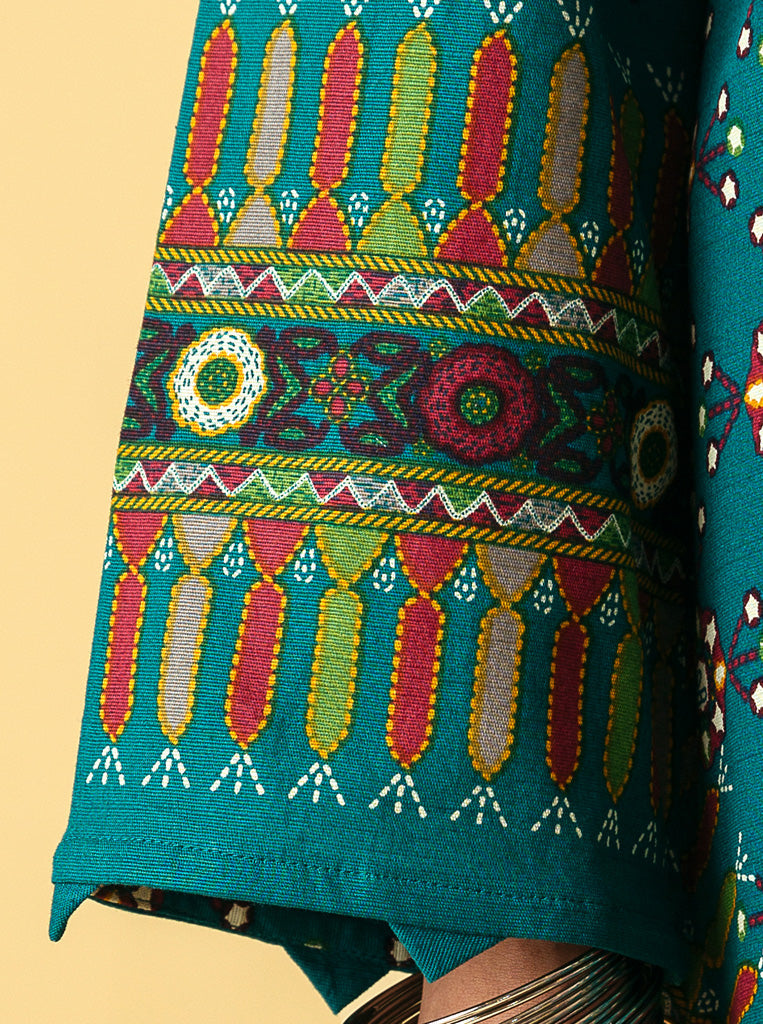 3 PIECE - EMBROIDERED KHADDAR SUIT - TEAL PRISM MORBAGH WN_22