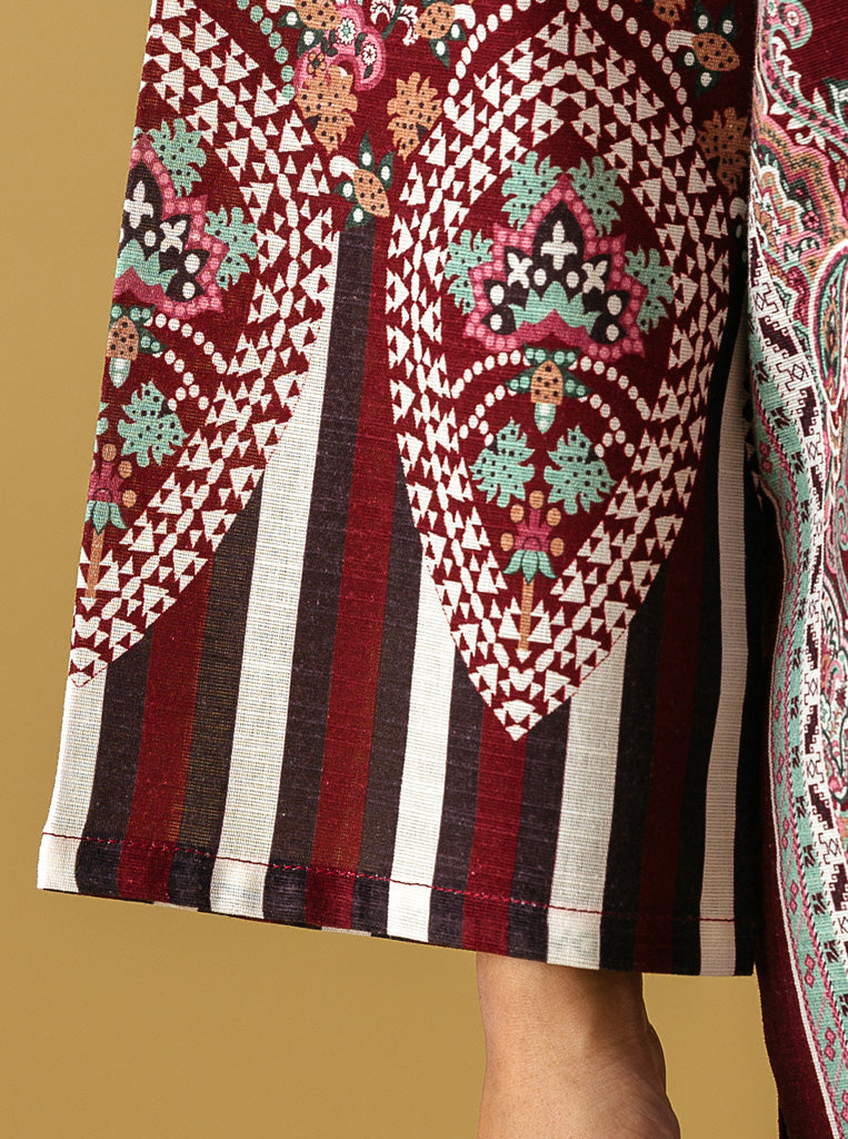 3 PIECE - EMBROIDERED KHADDAR SUIT - RUBY RADIANCE MORBAGH WN_22