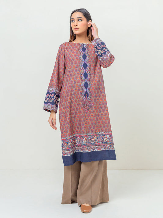 1 PIECE - PRINTED KHADDAR SHIRT - EARTHLY SYMMETRY MORBAGH WN_23