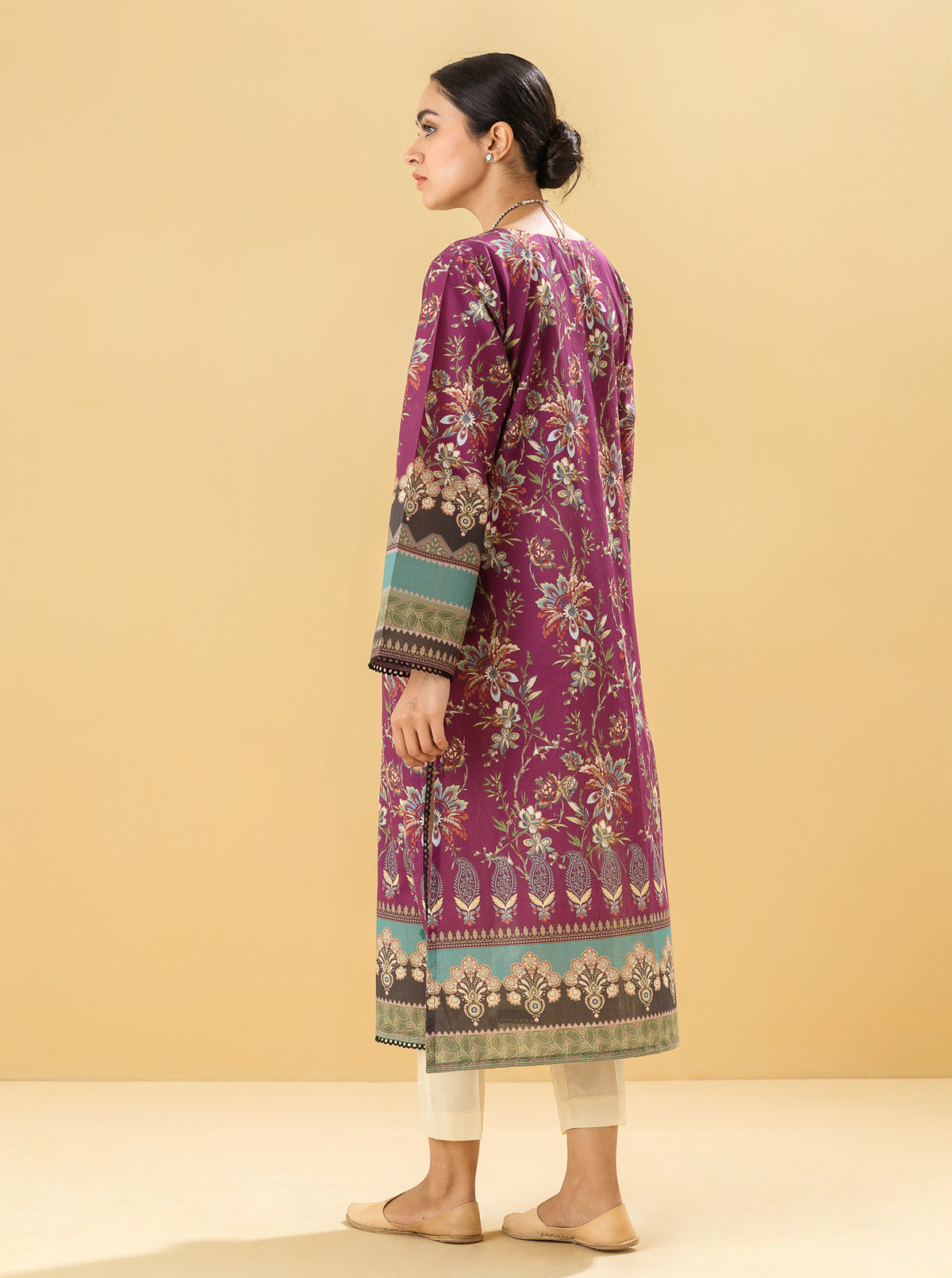 1 PIECE - PRINTED LAWN SHIRT - PLUM CHINTZ MORBAGH SU_22