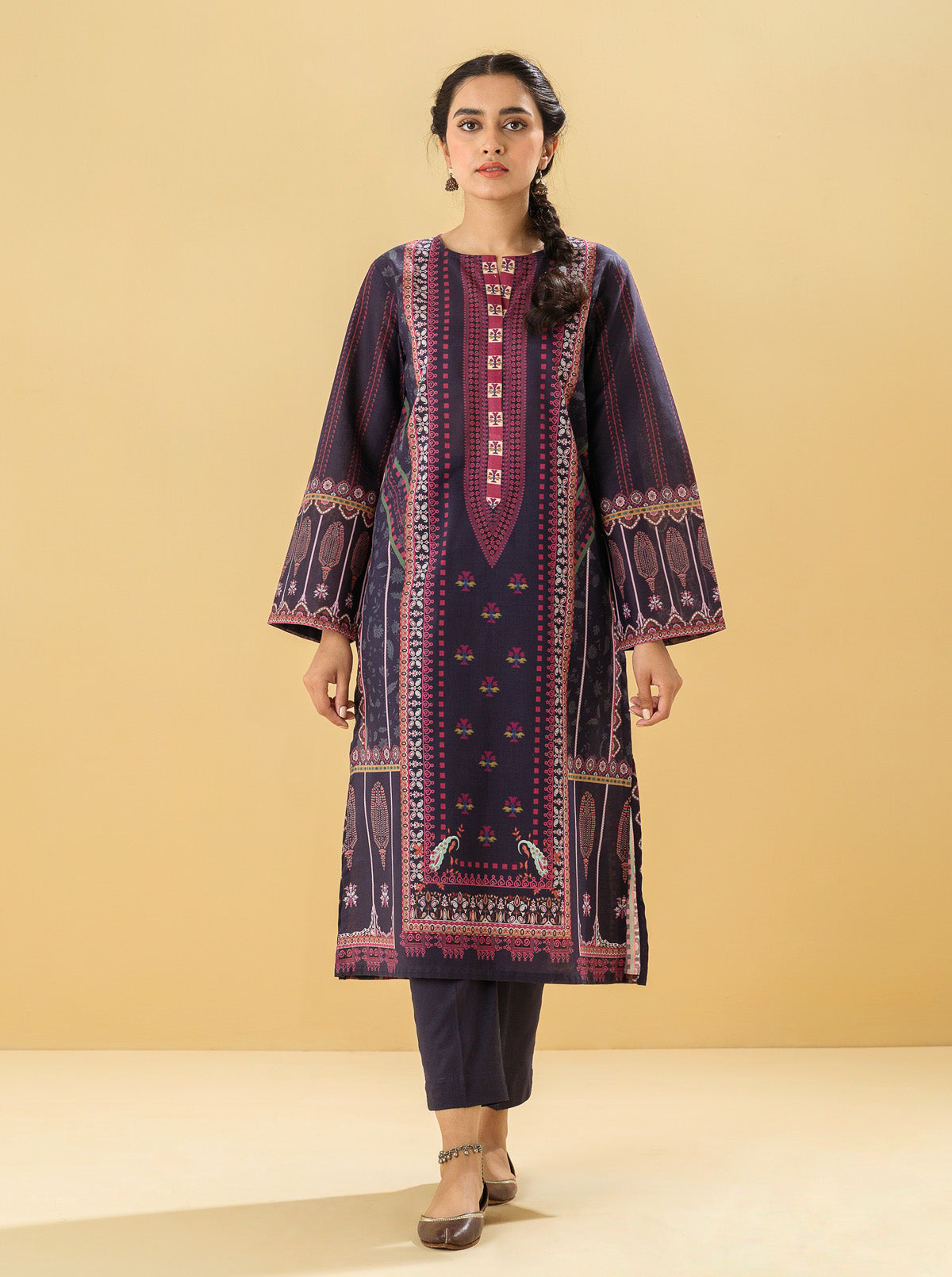 1 PIECE - PRINTED LAWN SHIRT - BOHO GEMSTONE MORBAGH SU_22