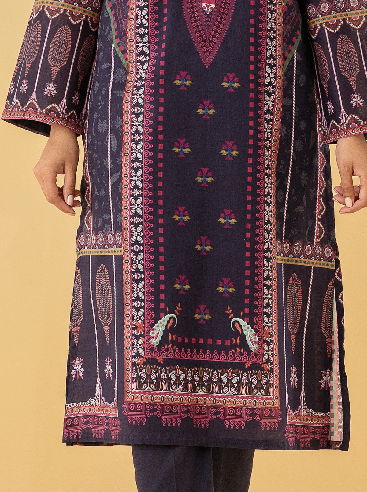 1 PIECE - PRINTED LAWN SHIRT - BOHO GEMSTONE MORBAGH SU_22