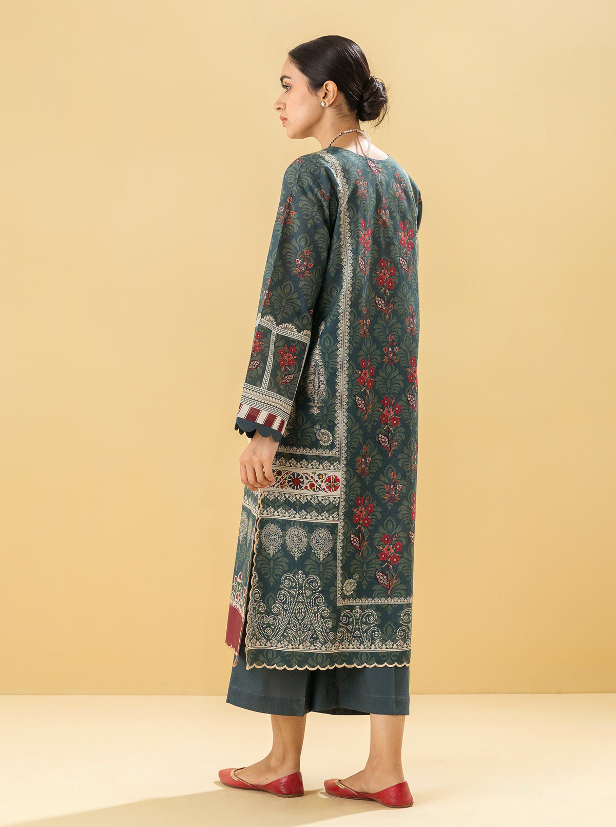 1 PIECE - PRINTED LAWN SHIRT - FOLK MAZE MORBAGH SU_22