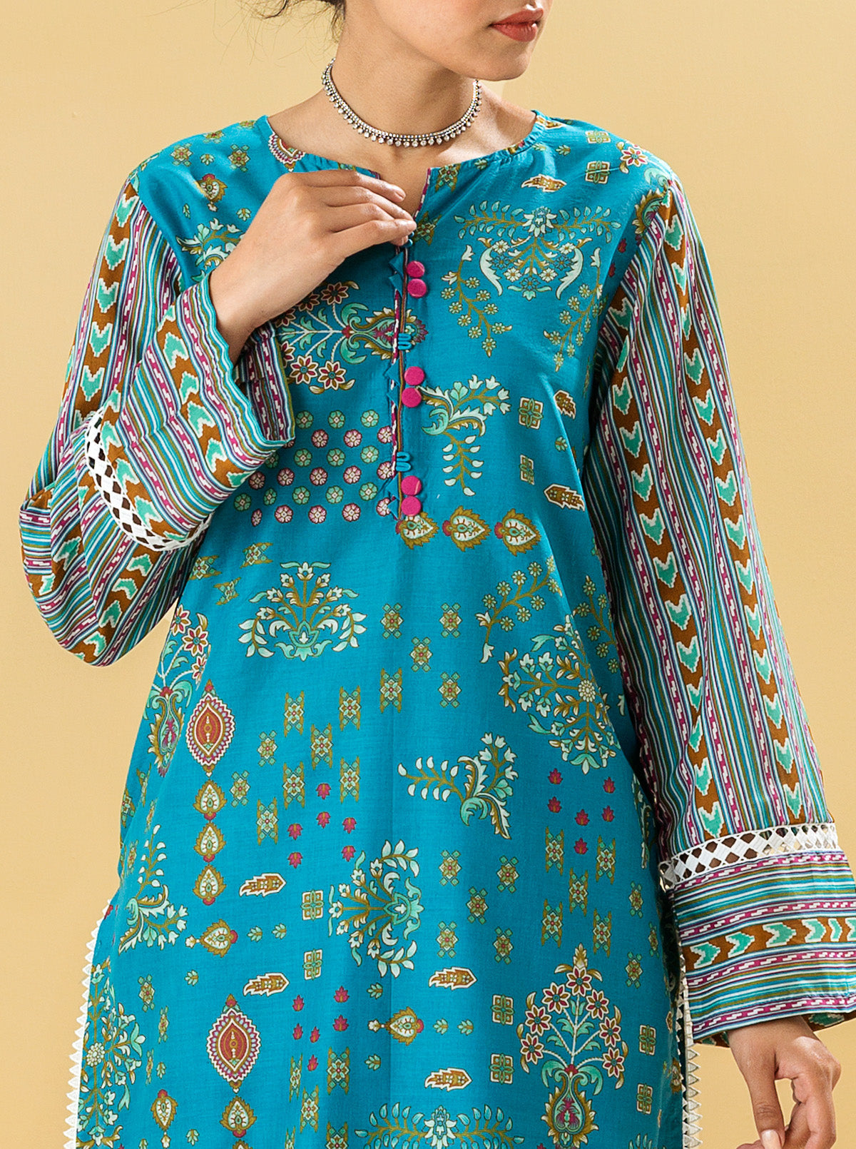 2 PIECE - PRINTED LAWN SUIT - BLUE MUSE MORBAGH SU_22