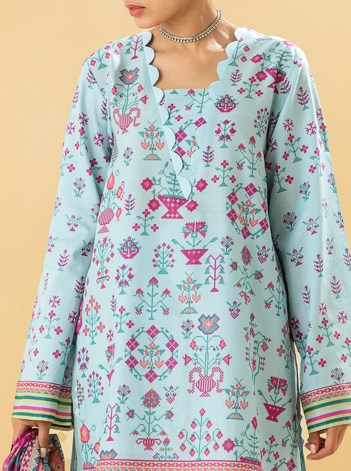 2 PIECE - PRINTED LAWN SUIT - ETHNIC ELEGANCE MORBAGH SU_22
