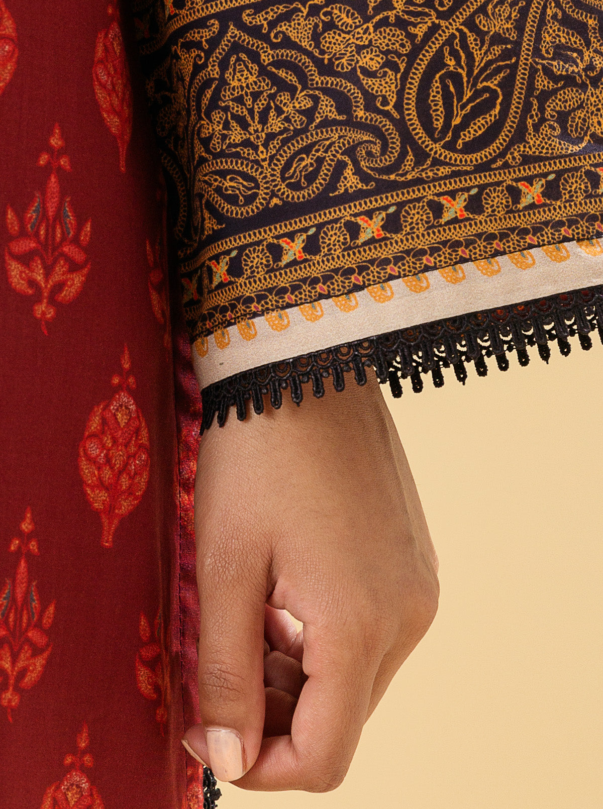 3 PIECE - PRINTED LAWN SUIT - SUMMER SCARLET MORBAGH SU_22