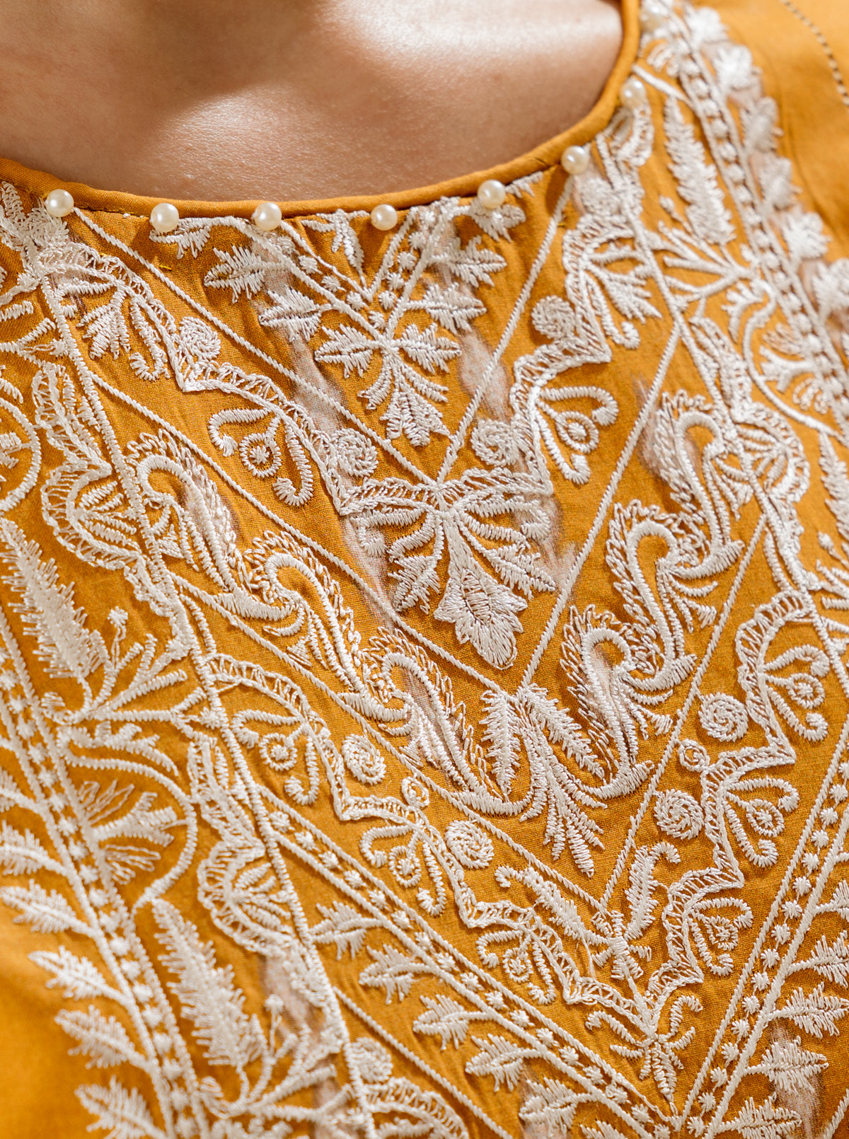 3 PIECE - EMBROIDERED LAWN SUIT - MYSTIQUE MUSTARD MORBAGH SU_22