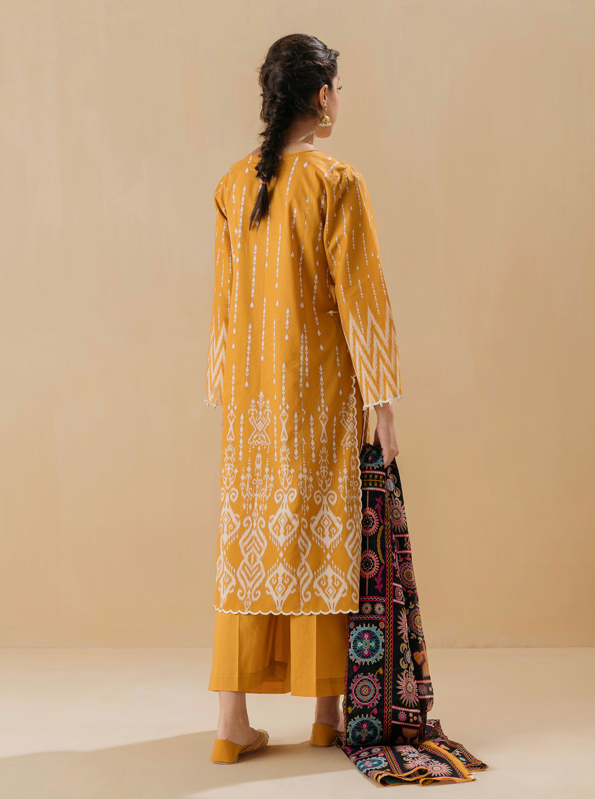 3 PIECE - EMBROIDERED LAWN SUIT - MYSTIQUE MUSTARD MORBAGH SU_22