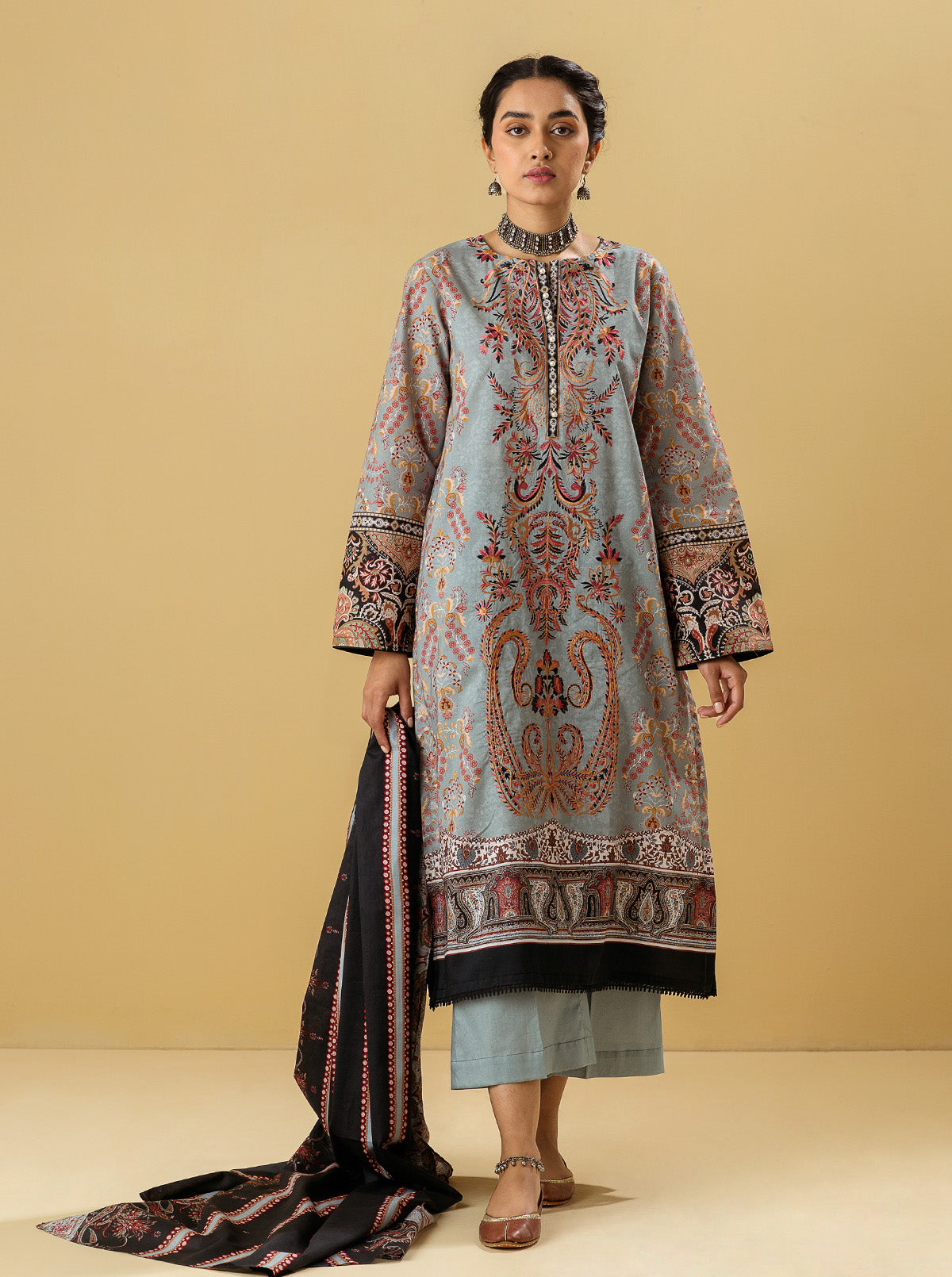 3 PIECE - EMBROIDERED LAWN SUIT - SUMMER BREEZE MORBAGH SU_22