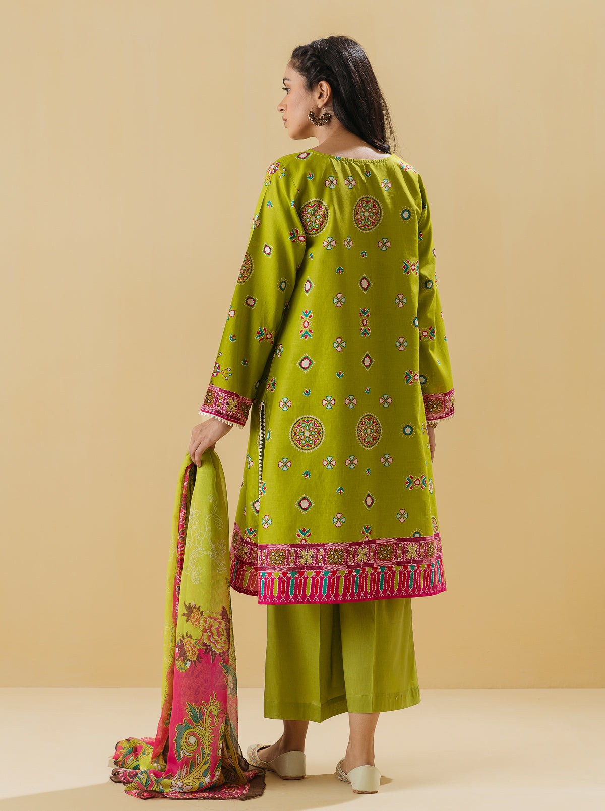 3 PIECE - PRINTED LAWN SUIT - QUETZAL GREEN MORBAGH SU_22