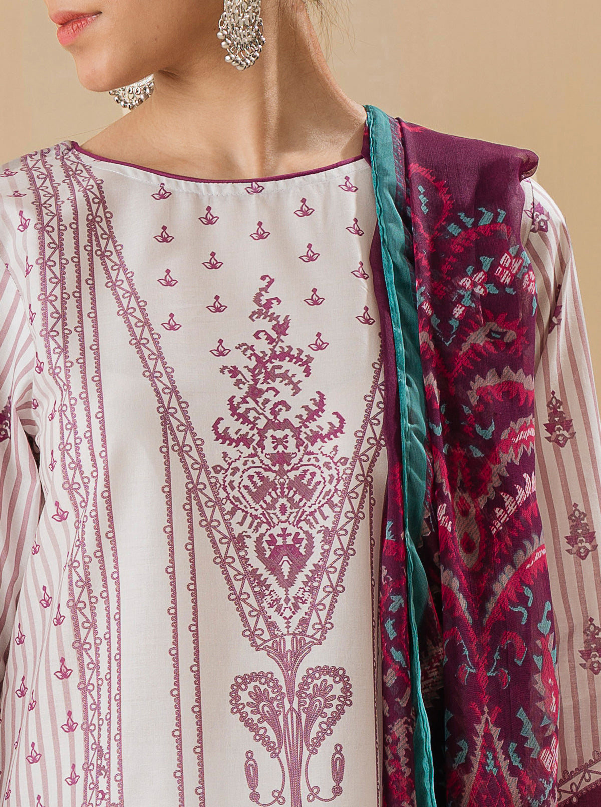 3 PIECE - PRINTED LAWN SUIT - QUARTZ GEM MORBAGH SU_22