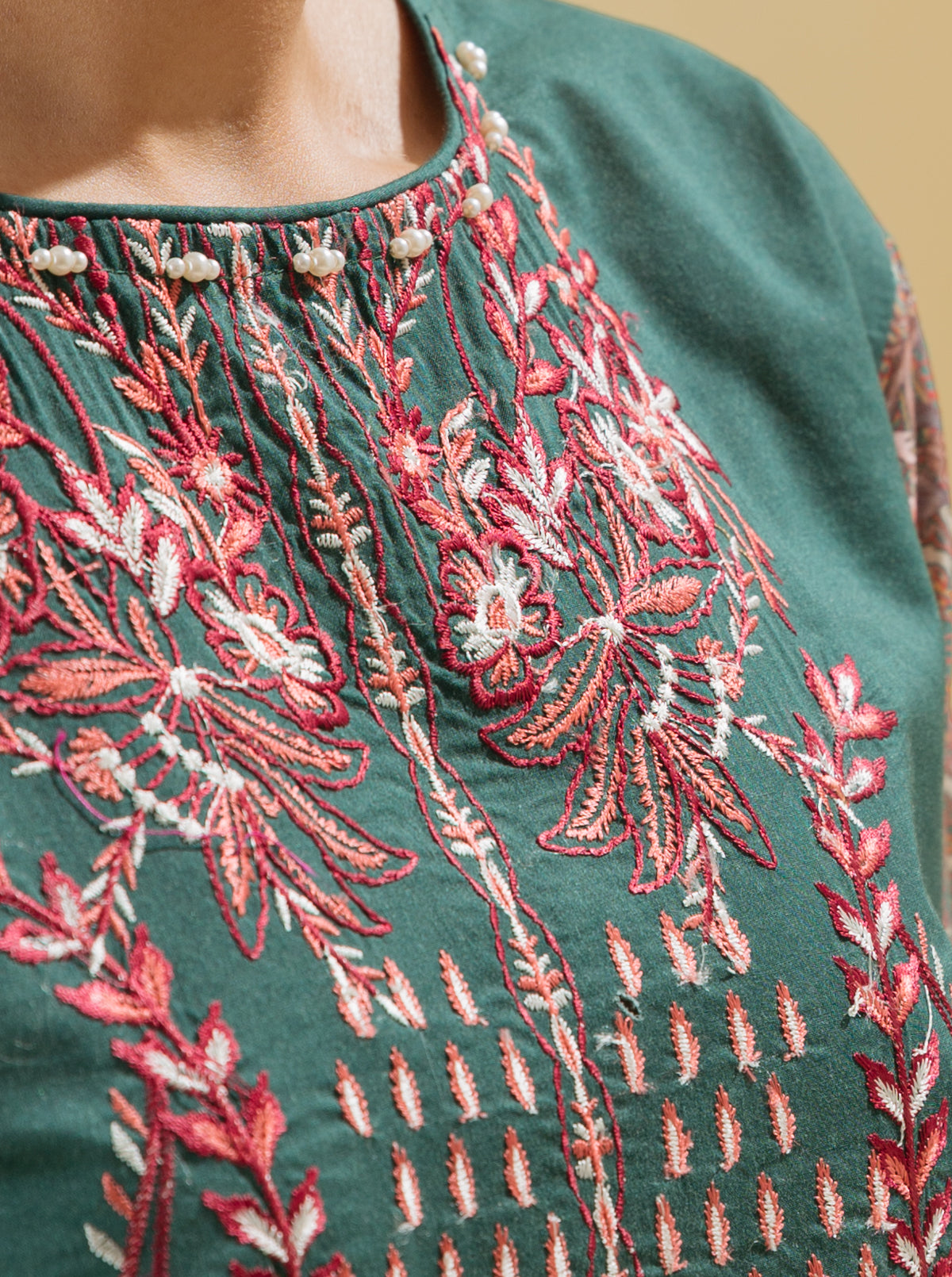 3 PIECE - EMBROIDERED LAWN SUIT - ANTIQUE PAISLEY MORBAGH SU_22