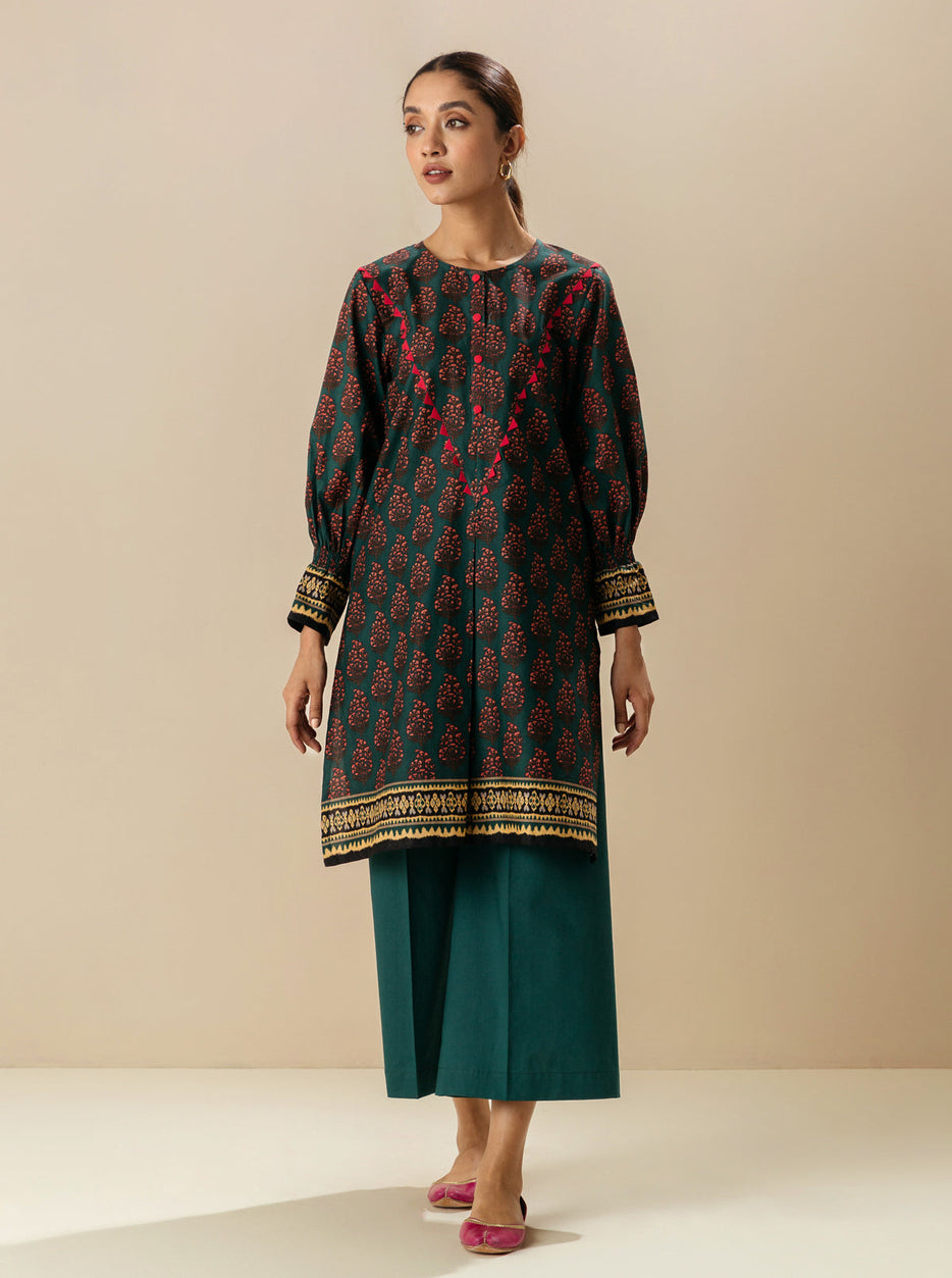 1 PIECE - PRINTED  LAWN SHIRT - DARK VENTURE MORBAGH SU_23