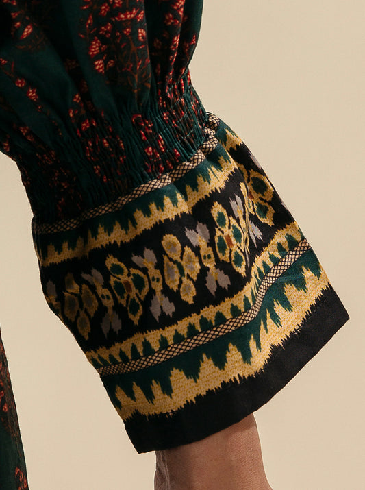 1 PIECE - PRINTED  LAWN SHIRT - DARK VENTURE MORBAGH SU_23