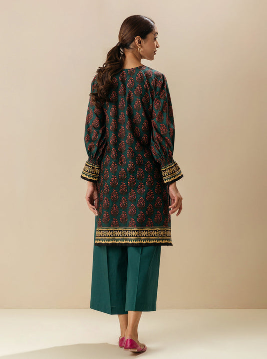 1 PIECE - PRINTED  LAWN SHIRT - DARK VENTURE MORBAGH SU_23