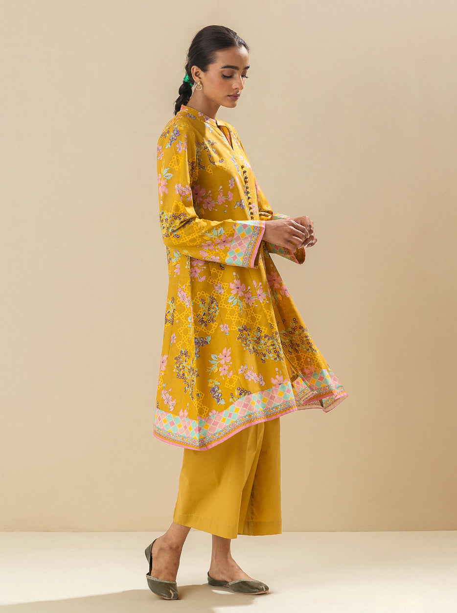 1 PIECE - PRINTED LAWN SHIRT - PRAIRIE SAND MORBAGH SU_23