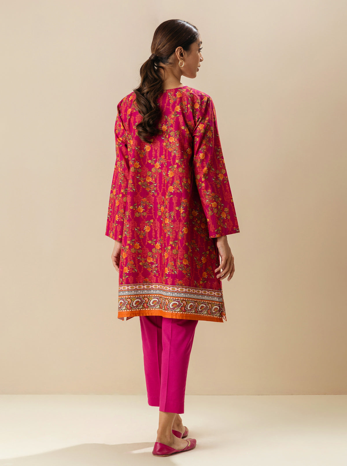 1 PIECE - PRINTED LAWN SHIRT - AUTUMN SUNSET MORBAGH SU_23