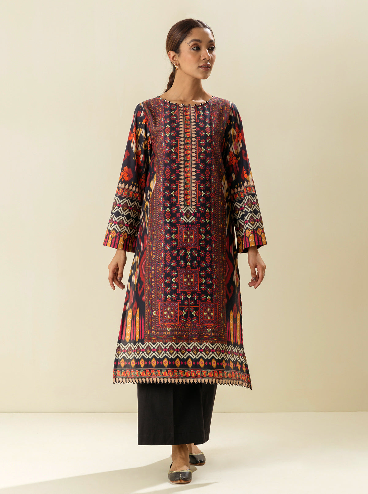 1 PIECE - PRINTED  LAWN SHIRT - VALIANT CRAFT MORBAGH SU_23
