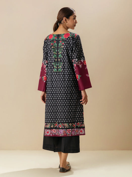 1 PIECE - PRINTED  LAWN SHIRT - MODERN ROSE MORBAGH SU_23