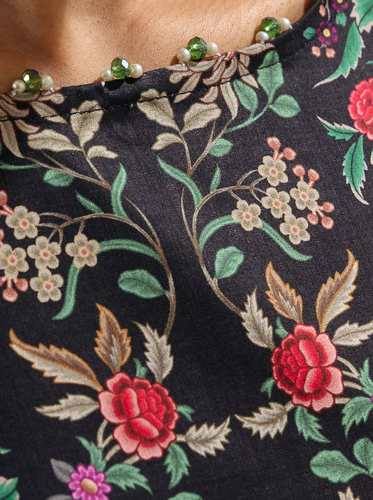 1 PIECE - PRINTED  LAWN SHIRT - MODERN ROSE MORBAGH SU_23