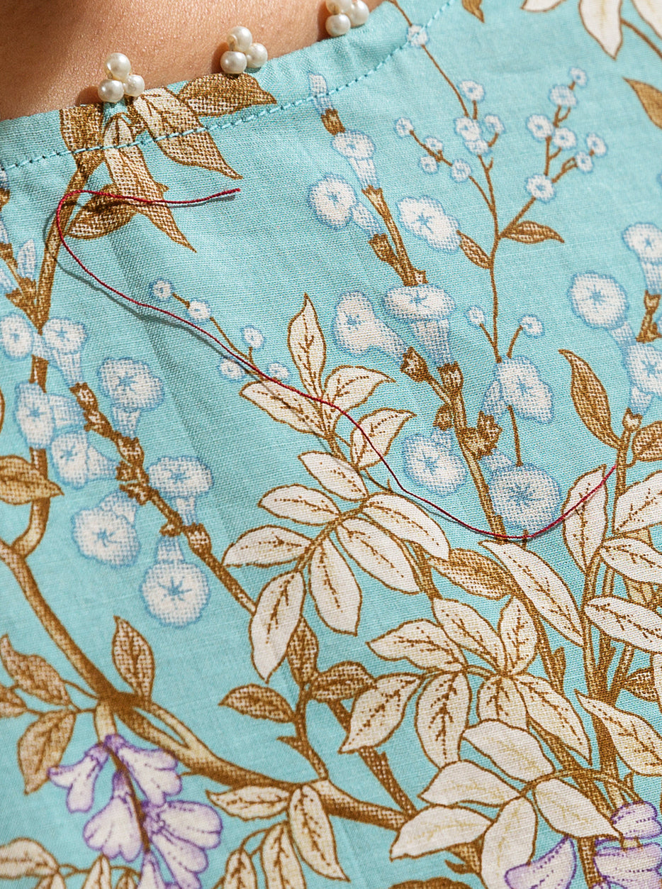 2 PIECE - PRINTED LAWN SUIT - AQUA TULIP MORBAGH SU_23