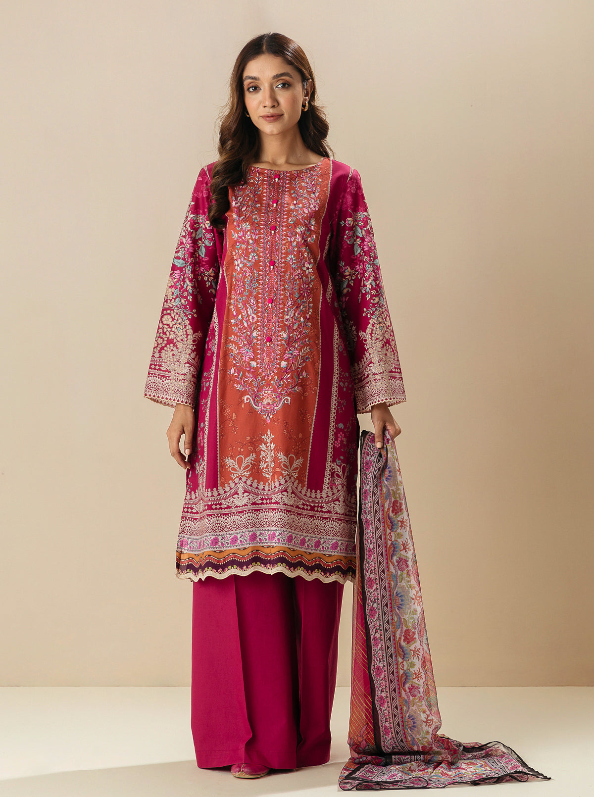 3 PIECE - EMBROIDERD LAWN SUIT - MULBERRY MINES MORBAGH SU_23