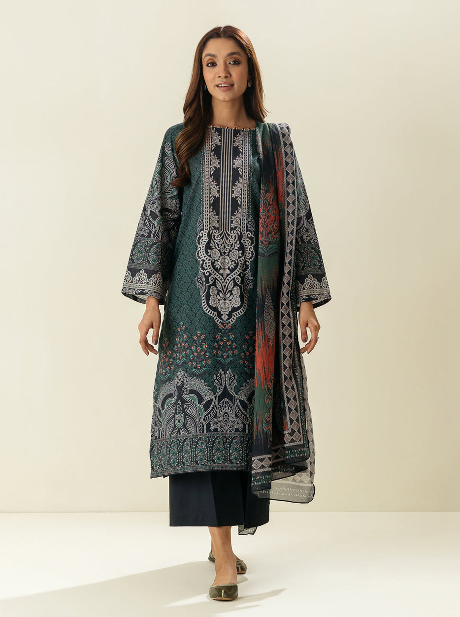 3 PIECE - PRINTED  LAWN SUIT - GARDEN MYSTERY MORBAGH SU_23