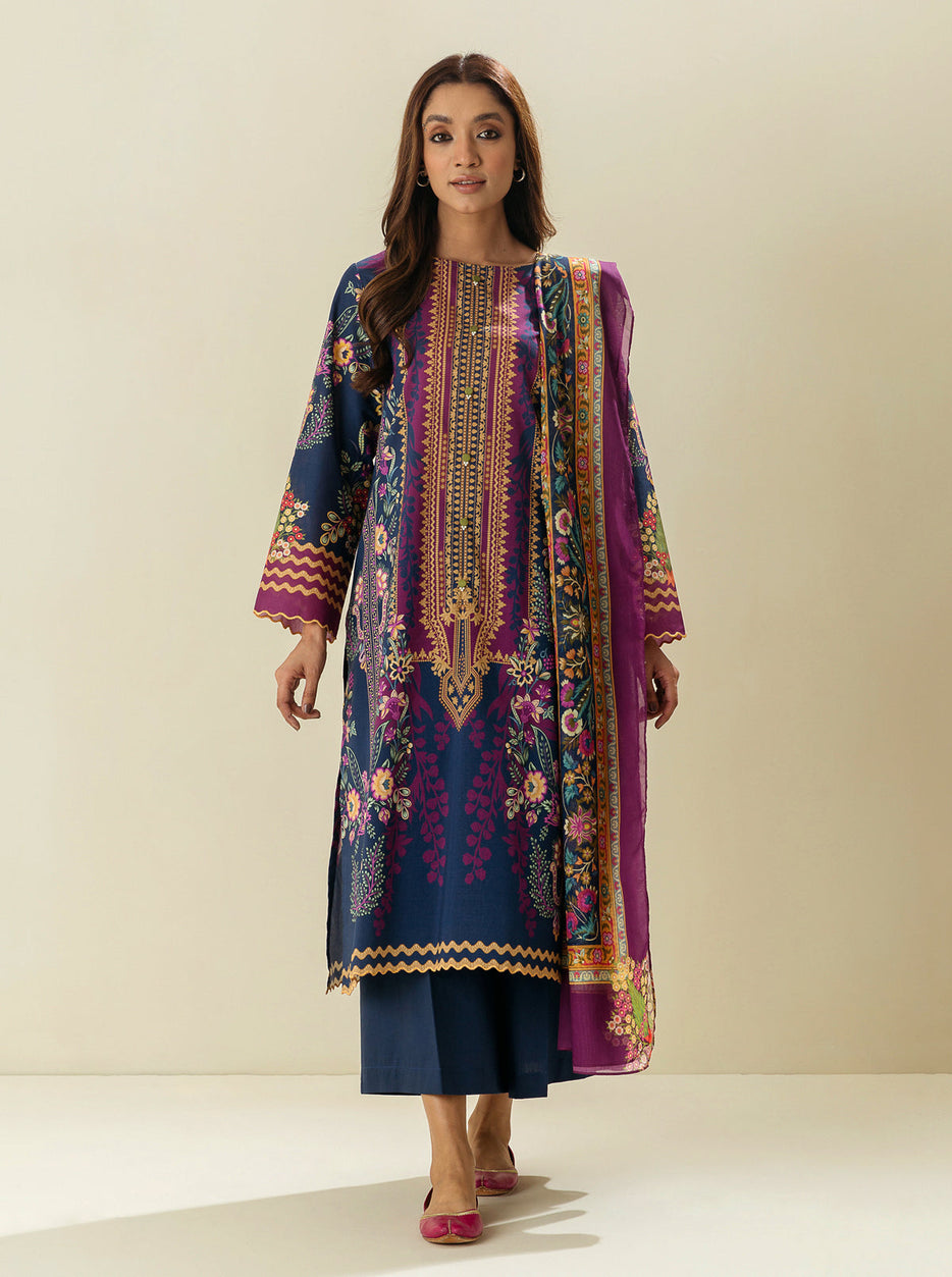 3 PIECE - PRINTED LAWN SUIT - CHROMA BEAUTY MORBAGH SU_23