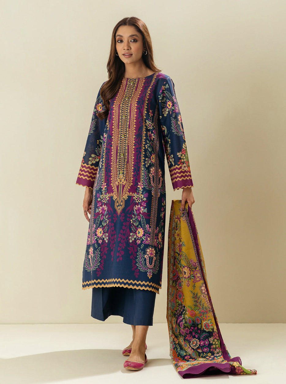3 PIECE - PRINTED LAWN SUIT - CHROMA BEAUTY MORBAGH SU_23