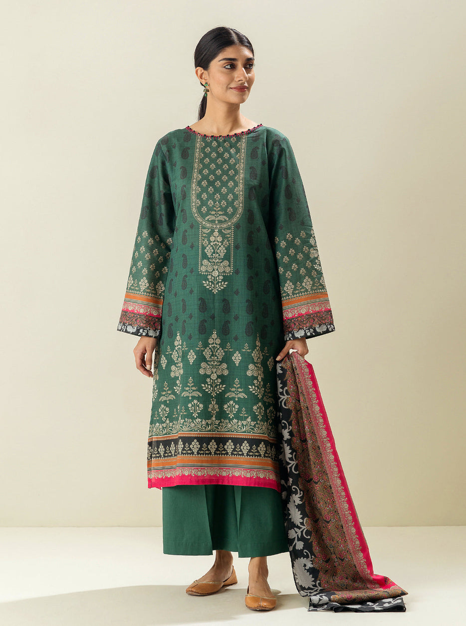 3 PIECE - PRINTED LAWN SUIT - VINEYARD DAY MORBAGH SU_23