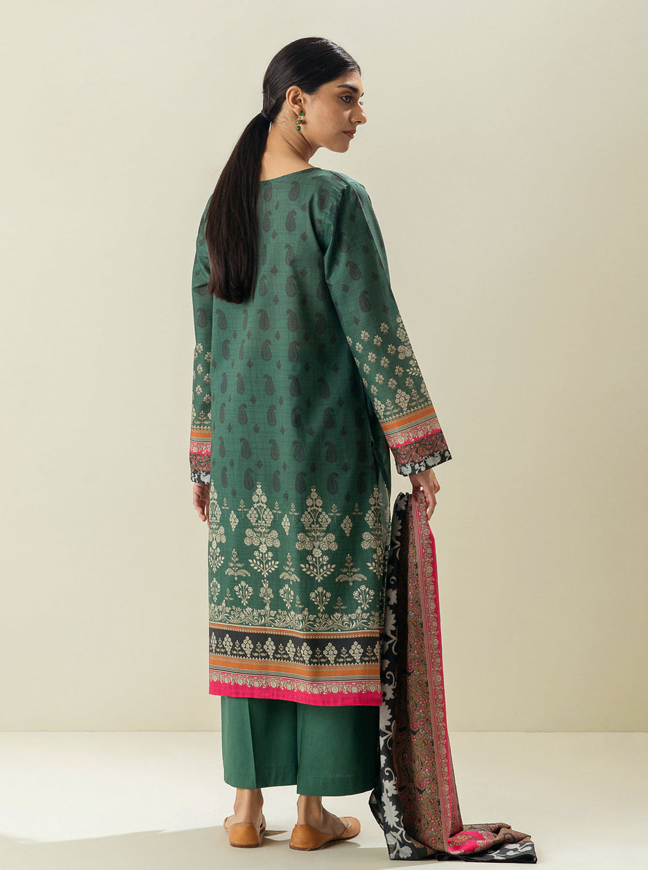 3 PIECE - PRINTED LAWN SUIT - VINEYARD DAY MORBAGH SU_23