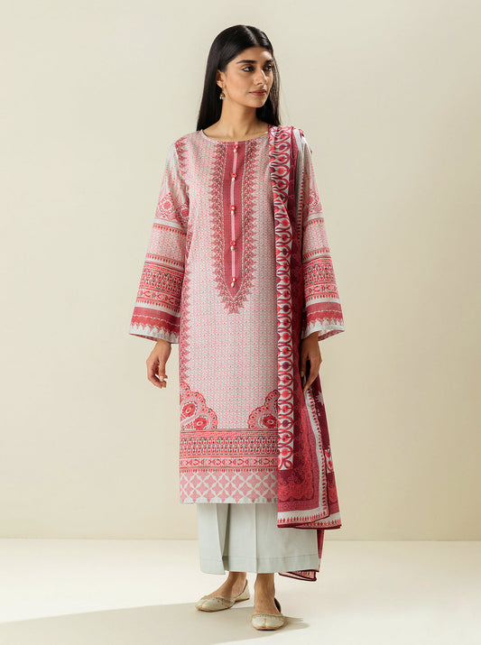 3 PIECE - PRINTED LAWN SUIT - MULBERRY CRAFTS MORBAGH SU_23